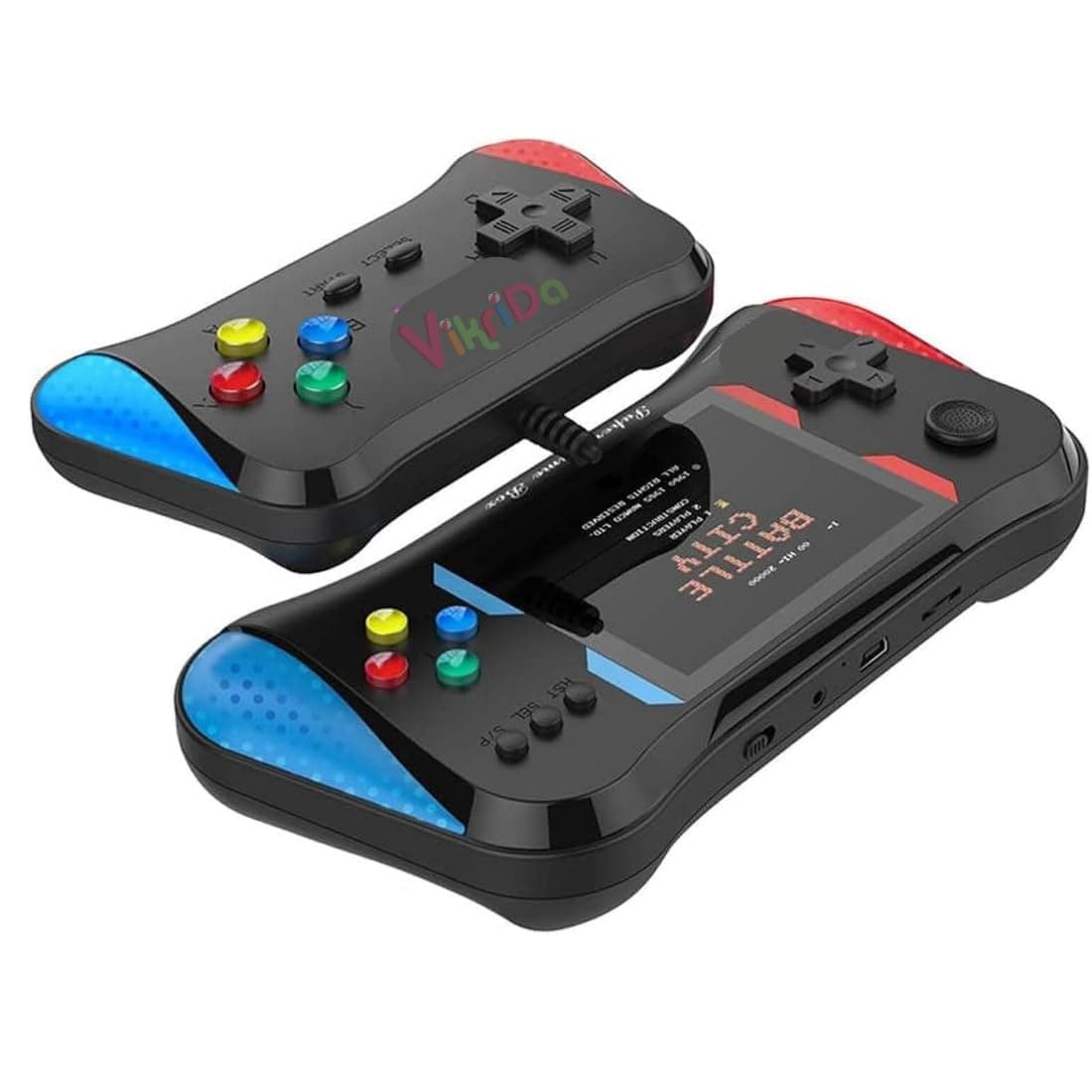 VikriDA 500-in-1 Retro Handheld Game Console with Gamepad Support | 3.5-Inch HD Screen, Built-in Classic Video Games for Kids & Adults