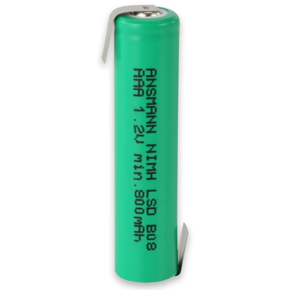 ANSMANN 800 mAh 1.2 V AAA NiMH LSD Flat-Top Battery with Z-Tags