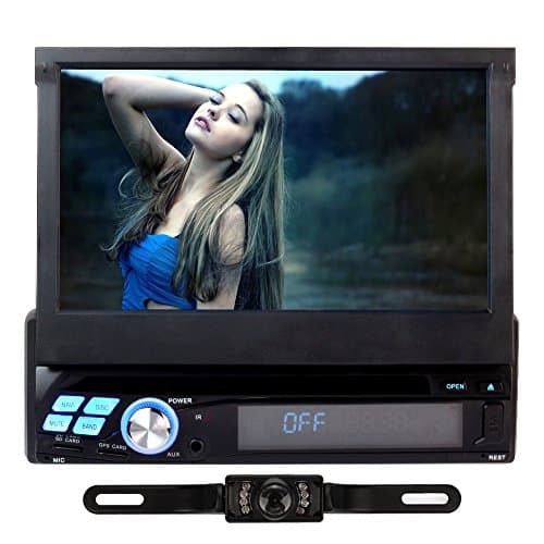 NAVISKAUTO Android 5.1 Lollipop 7 Inch Touchscreen Car Stereo Radio in Dash Single Din Car AVI/DVD/VCD/MP3/CD Player with Backup Camera Support Mirror Link/Air Play for iPhone6/6plus/5S/SW/BT/3G/WIFI