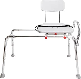 Eagle NEW 77662 Swivel Seat Sliding Bath Transfer Bench, White, Aluminium