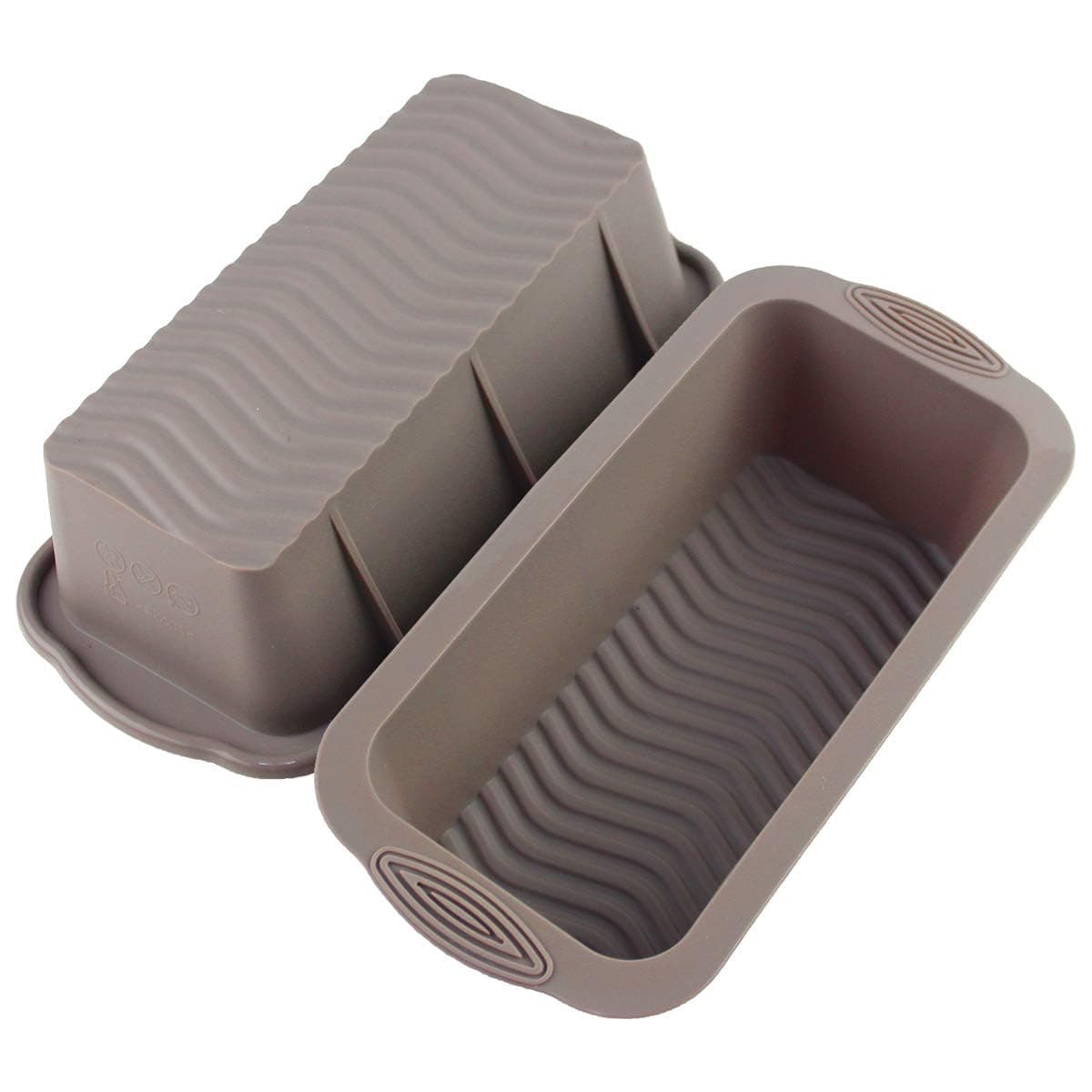 Bread and Loaf Tin,1lb Silicone Non-Stick Bread Baking Tray,8.5inch Bread Baking Moulds Tins,Non-Slip Hand Design Loaf Pan,Bread Pan,BPA-Free,Dishwasher Safe(Grey, 2-PCS)