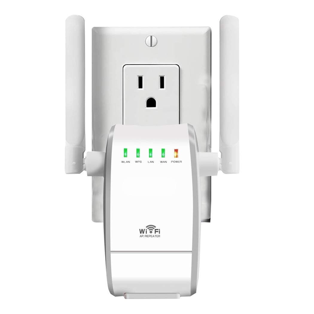 WiFi Range Extender/300Mbps Mini WiFi Extender/360 Degree Full Coverage/Wireless Repeater/Internet Signal Booster with External Antennas (White)