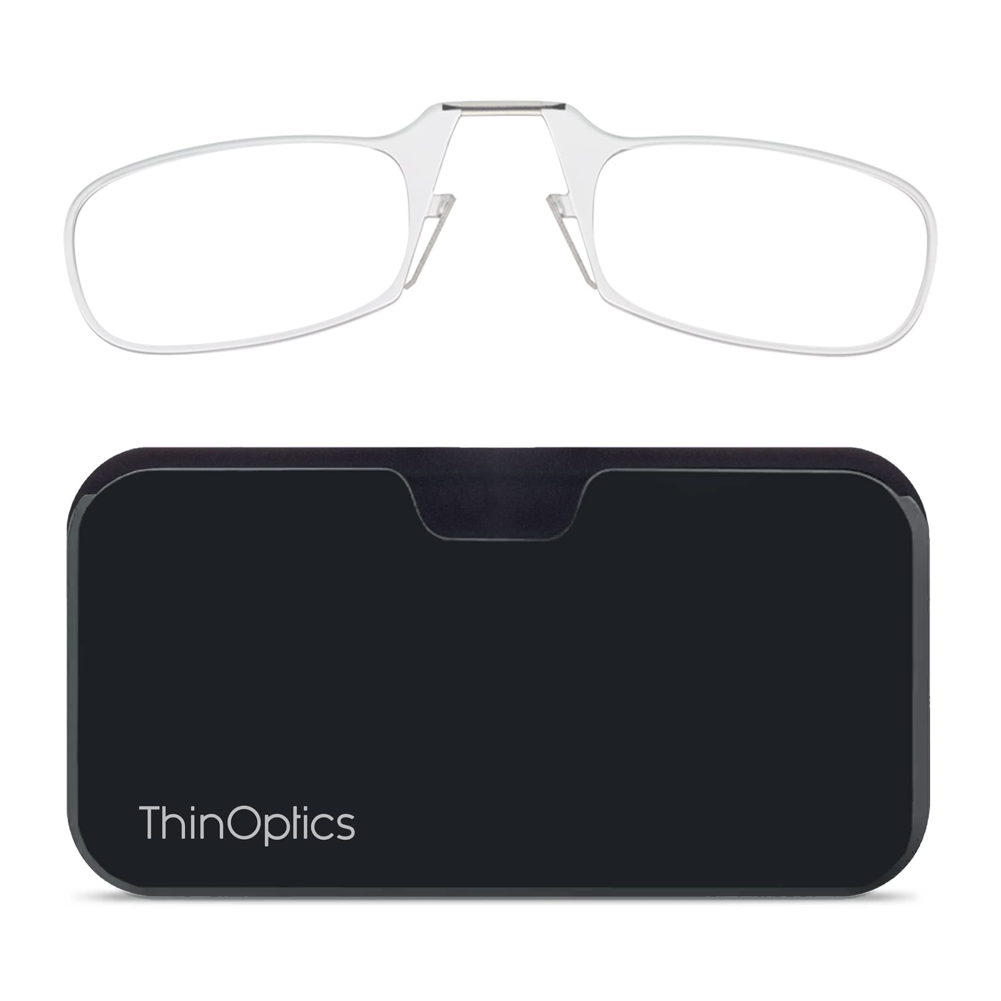 unisex-adult Reading Glasses + Black Universal Pod Case | Clear Frames, 2.50 Strength Readers Clear Frames / Black Case, 44 mm