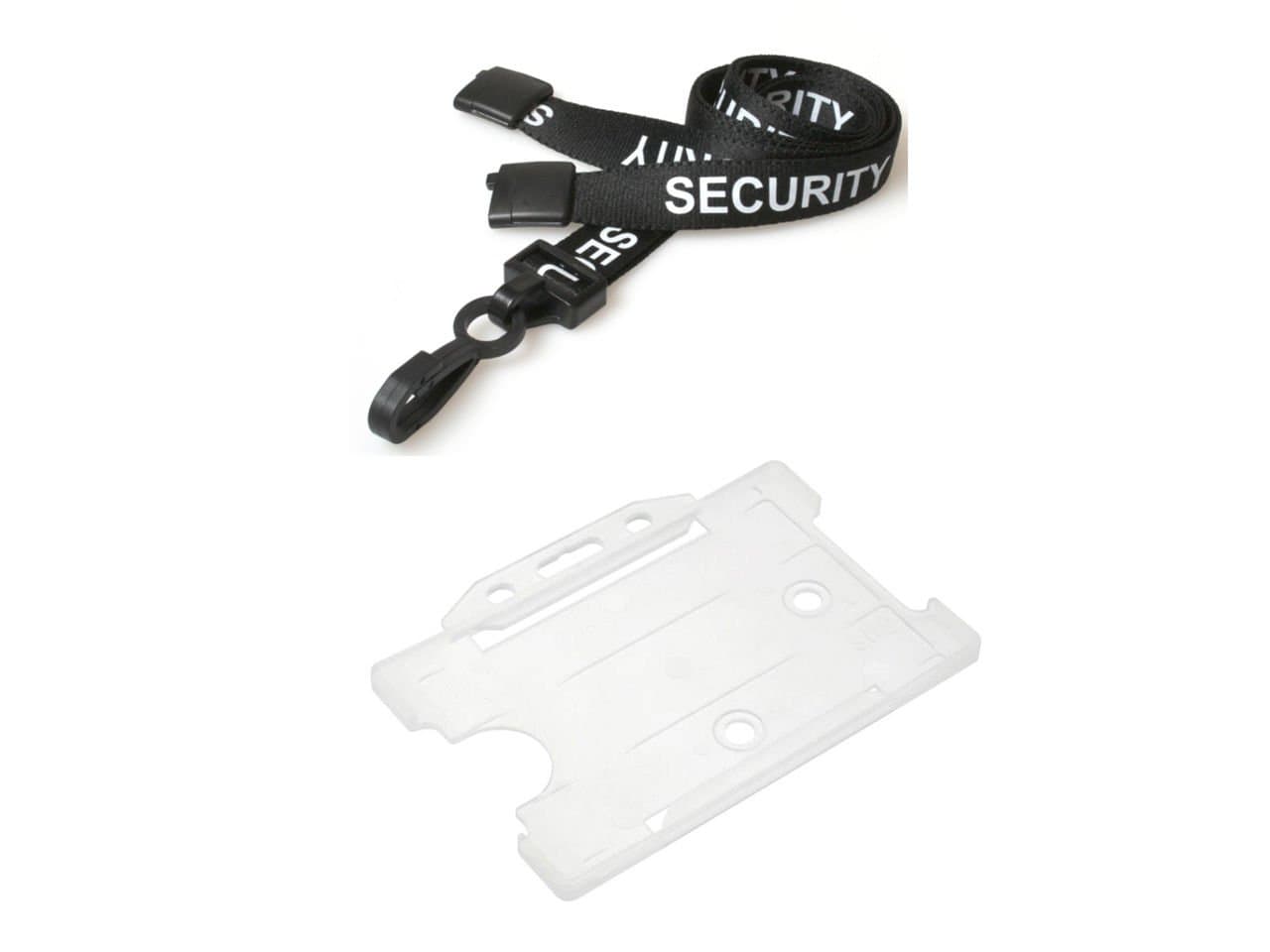 ID Card It Black Security Neck Strap Lanyard and Clear ID Card Holder Badge Pass Holder - 1