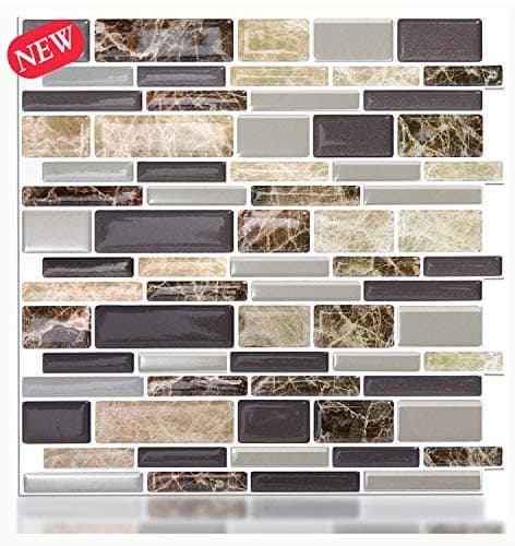 Peel and Stick Kitchen Backsplash - 12" x 12" Premium Tile Backsplash 3D Wall Tiles(1 Sheet)