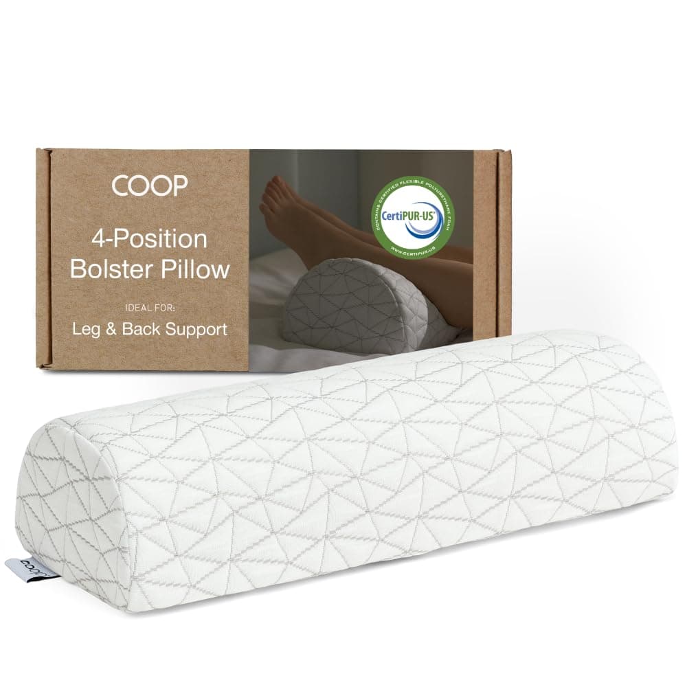 Coop Home Goods - Adjustable Memory Foam - Four Position Support Pillow with Bamboo derived Rayon and Polyester Cover - Removable Foam for Perfect Fit for Back Neck Knee Ankle