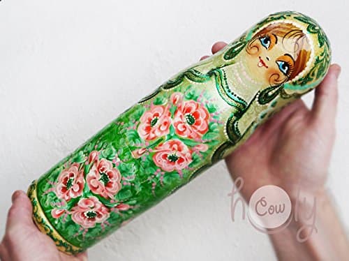 Large Hand Painted Wooden Bottle Holder