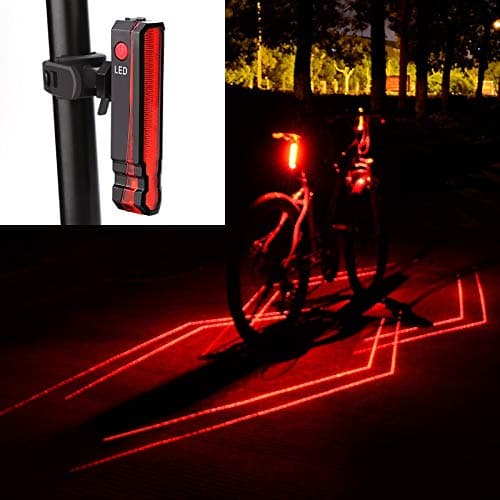 2 Pack Bike Tail Light, USB Rechargeable Bicycle Rear Light, 6 Light Modes Ultra Bright Waterproof Cycling Projector Safety Warning Lamp Fits On Any Road Bikes (2)