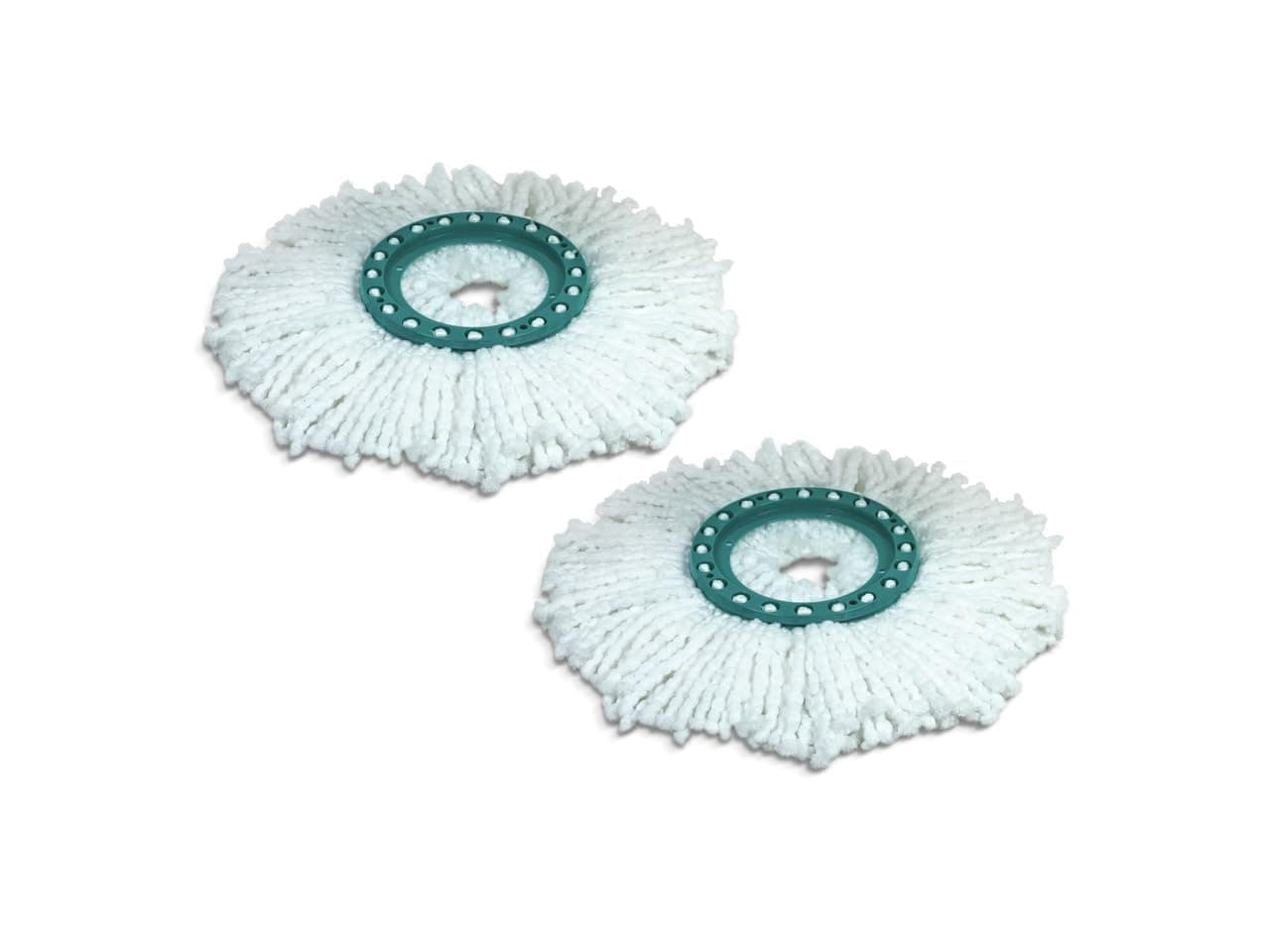 Replacement Head Clean Twist Disc Mop, x 2 Pack, High Dirt and Water Absorption with Effective Micro Fibre Cleaning, Microfibre, White, 21 x 17 x 8.5 cm