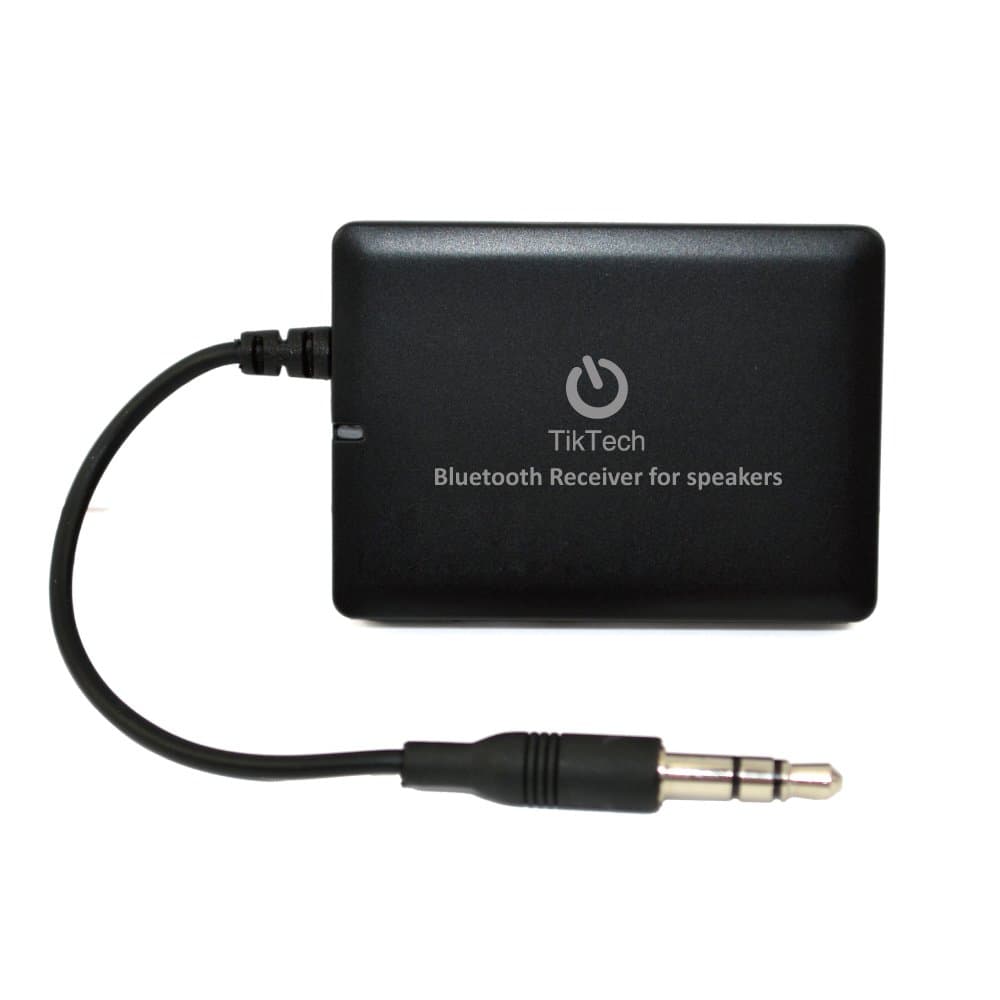 TikTech Bluetooth wireless adapter receiver for home stereos, MP3's, tablets, car stereo, cellphones, Apple smart phones, Samsung, Sony, LG, and many more