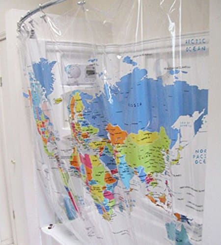 hacc PVC World Map Shower Curtain