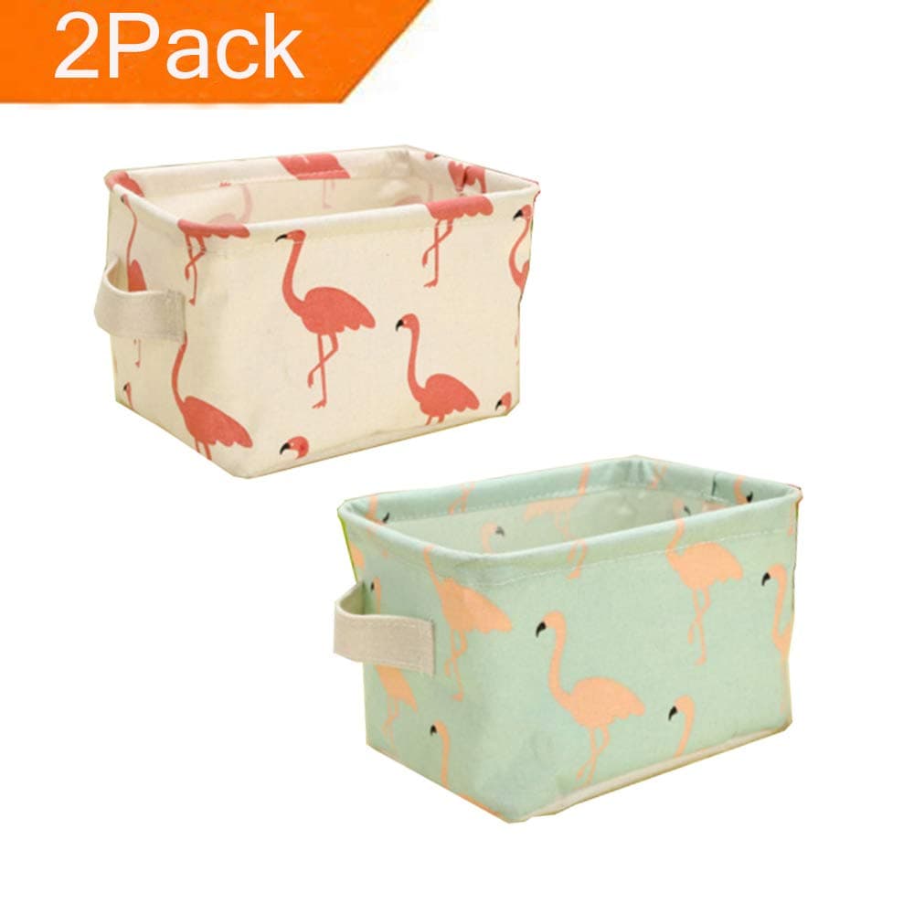 MF2FLAY 2Pack Foldable Storage Basket, Waterproof Canvas Organizer for Nursery and Babies Room