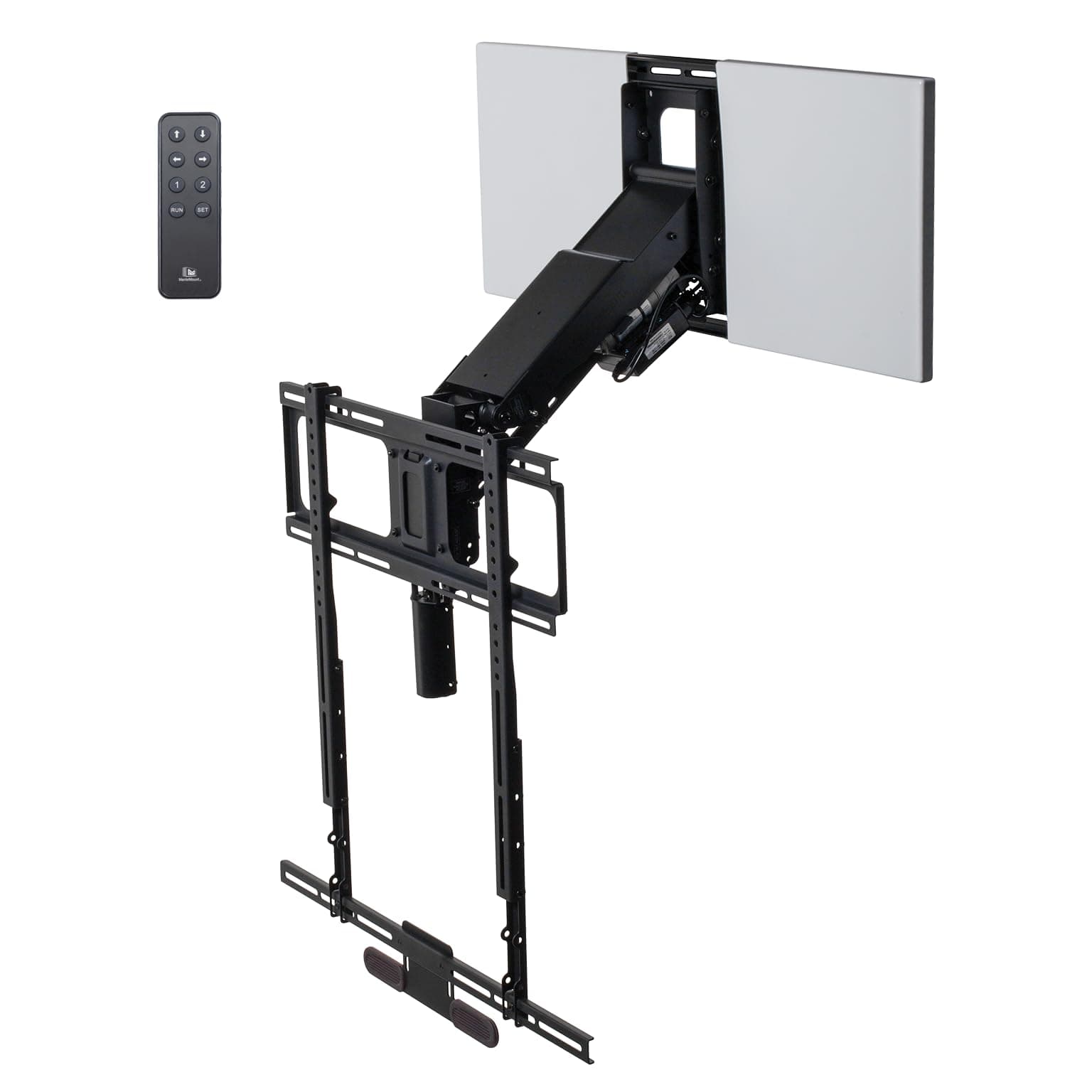 MantelMount MM815 Motorized Remote Control Pull Down TV Mount with Automated Swivel | Above Fireplace Mount for TVs 45"-90" Up to 115 lbs | RF Remote Control & Favorite Memory Positions