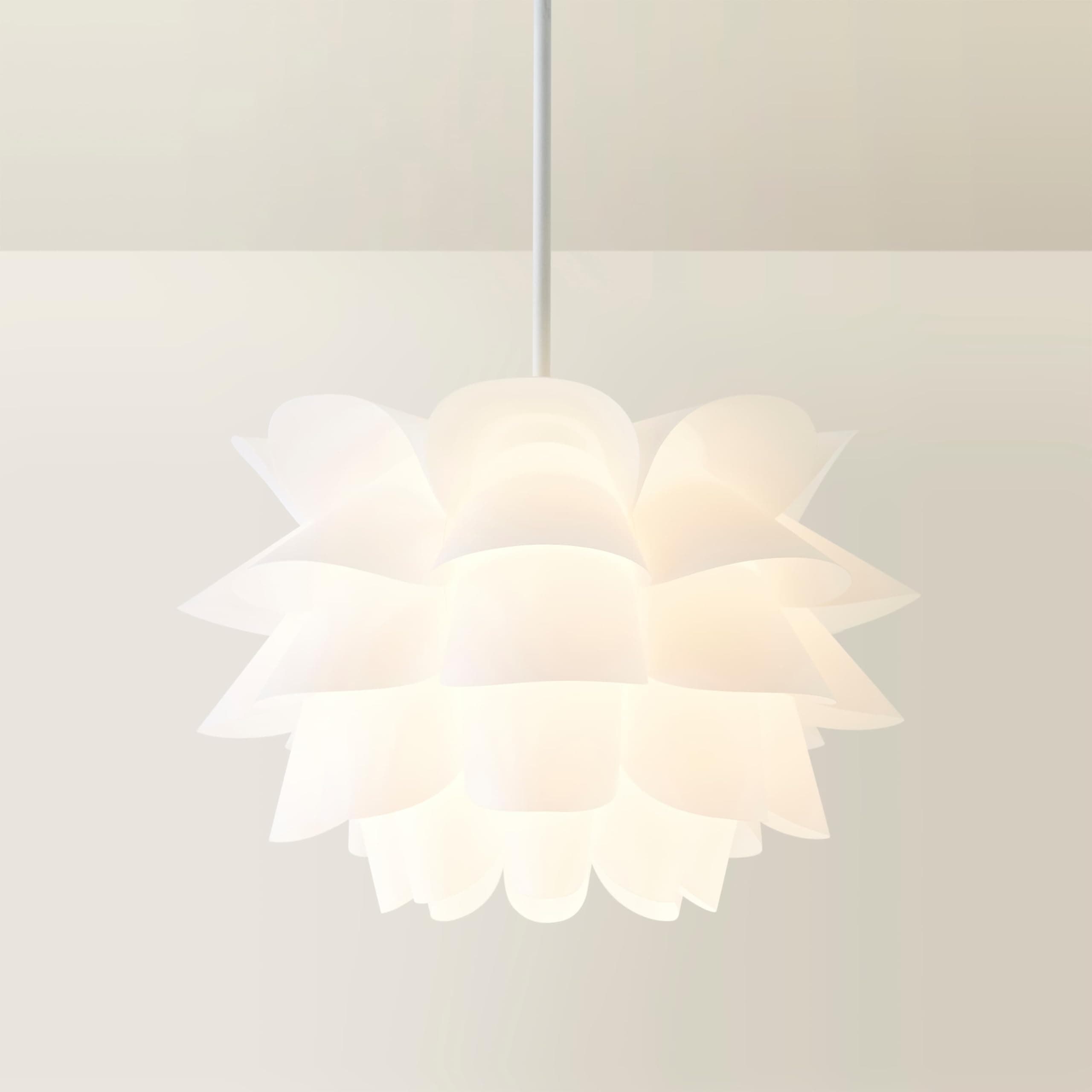 MiniSun | Modern Intricate Design White Ceiling Light Shade | Pendant Lights, Home Décor & Improvement Essential | 400mm Shade Width