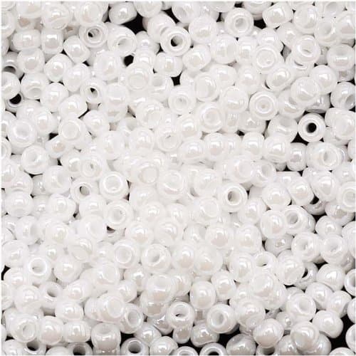 Toho Round Seed Beads 11/0#121 'Opaque Lustered White' 8 Gram Tube