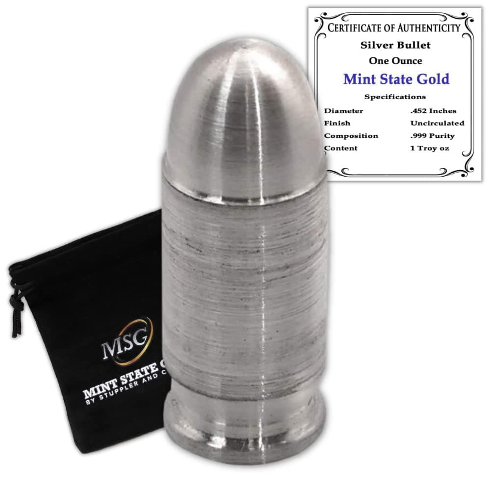 Silver Bullet - .45 Caliber (1 oz) - Pure .999 Silver
