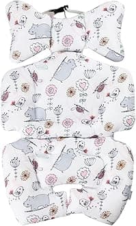 KAKIBLIN Toddler Car Seat Insert, Baby Stroller Liner Head and Body Support Pillow, Toddler Seat Pad Carseat Neck Support Cushion for Toddler,Hippo