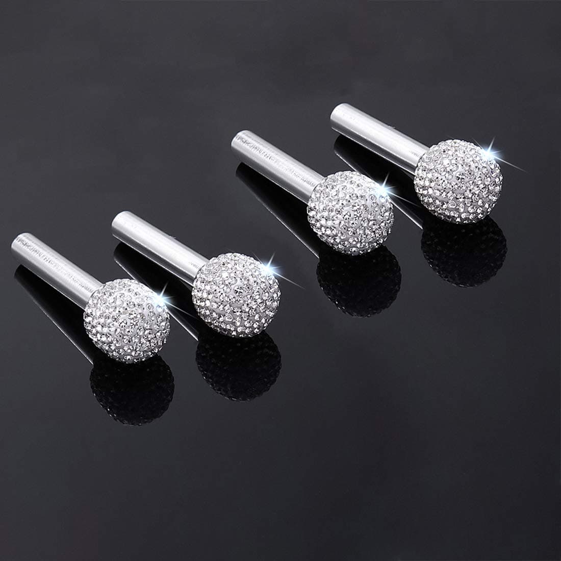4 Pcs Bling Bling Door Lock Knob Pull Pins, Universal Rhinestone Car Interior Decoration for Car SUV Truck (White4pcs)