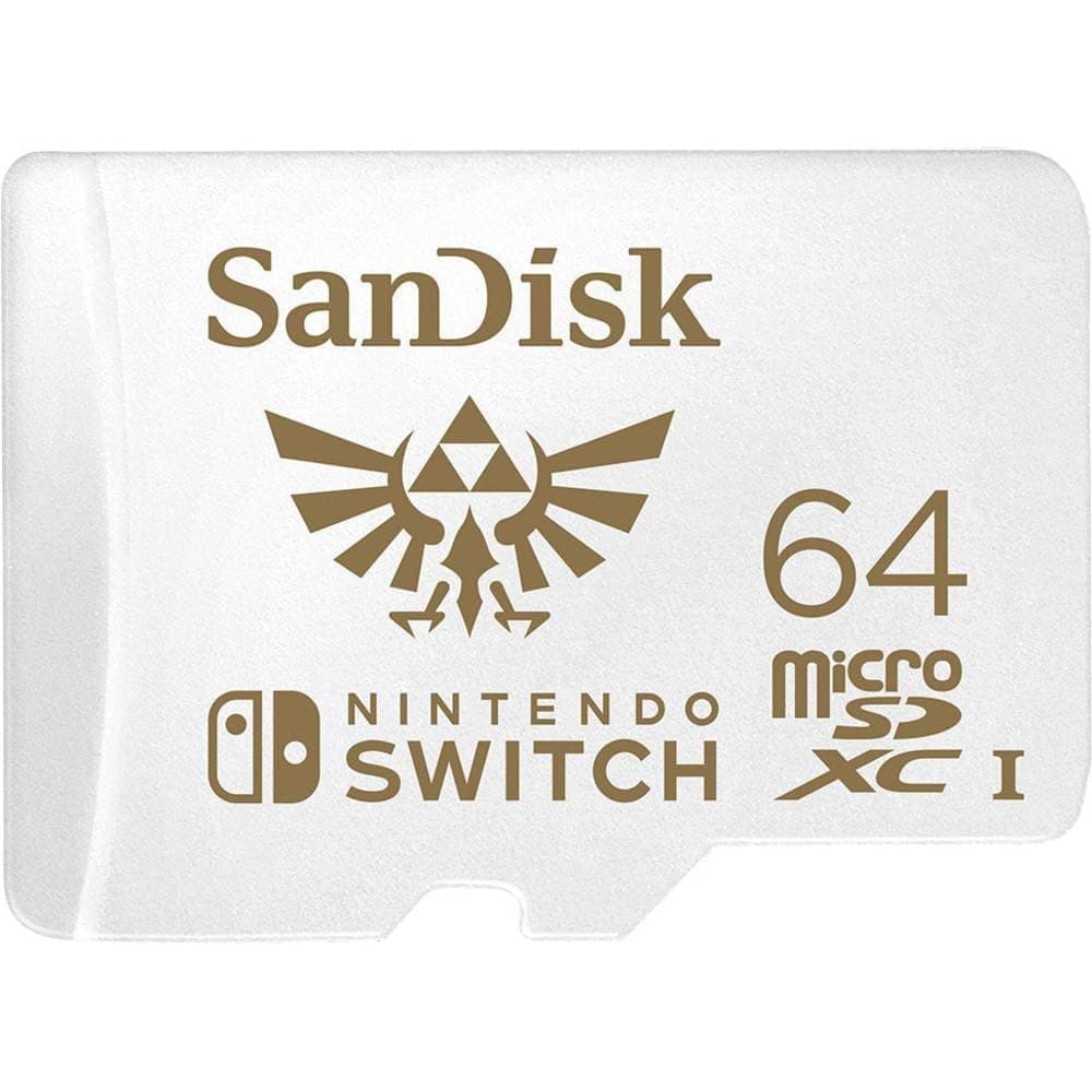 Sandisk 64Gb Microsdxc Uhs-I Memory Card For Nintendo Switch - Sdsqxat-064G-Gnczn, White