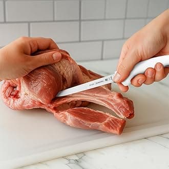 Tramontina Professional 6 Inches Boning Knife with Stainless Steel Blade and White Polypropylene Handle with Antimicrobial Protection