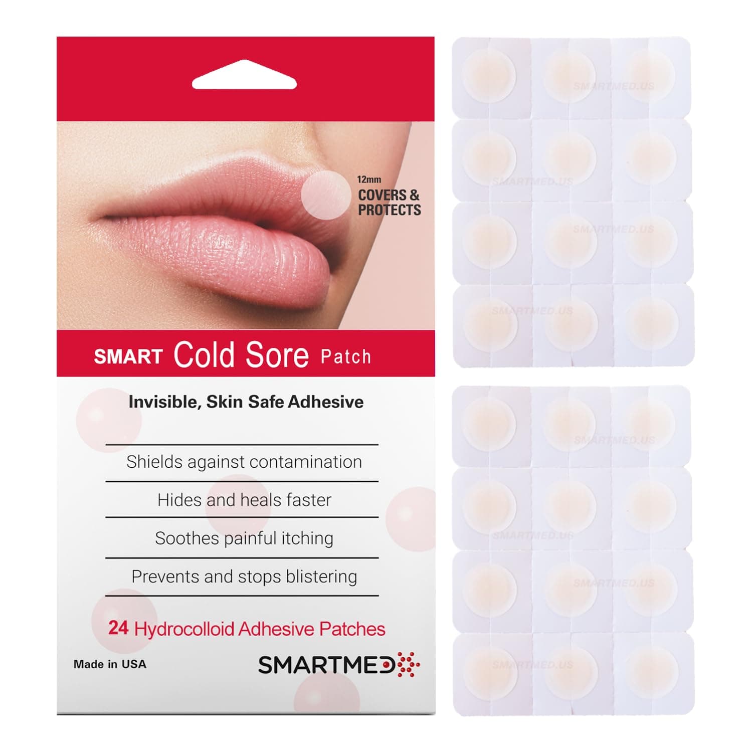SMARTMED Smart Cold Sore Treatment Patch Help Prevent Breakouts, Soothe Itchi...