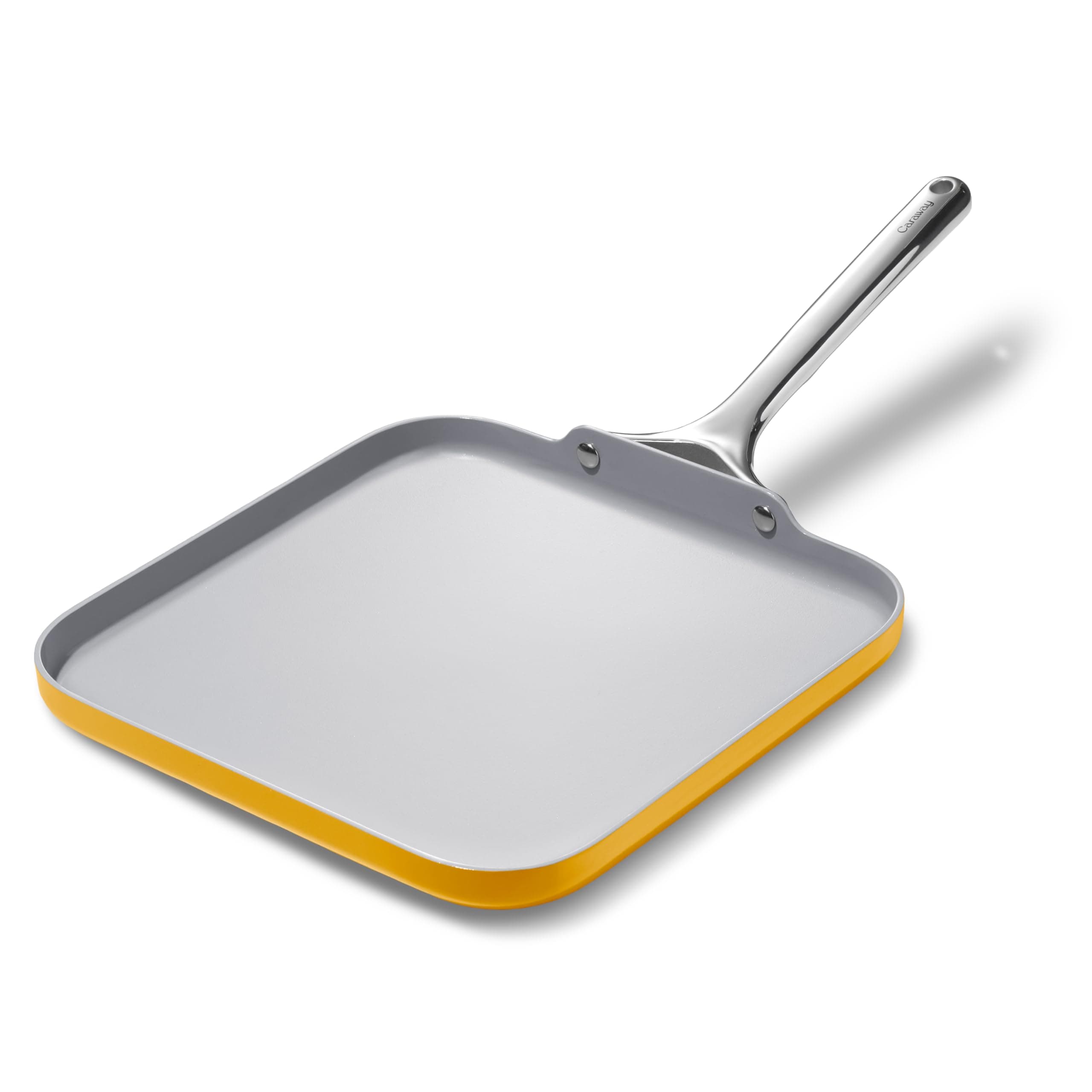Caraway Square Griddle Pan - 11” Square Pan - Non-Stick Ceramic Coated - Non Toxic, PTFE & PFOA Free - Oven Safe & Compatible with All Stovetops - Marigold