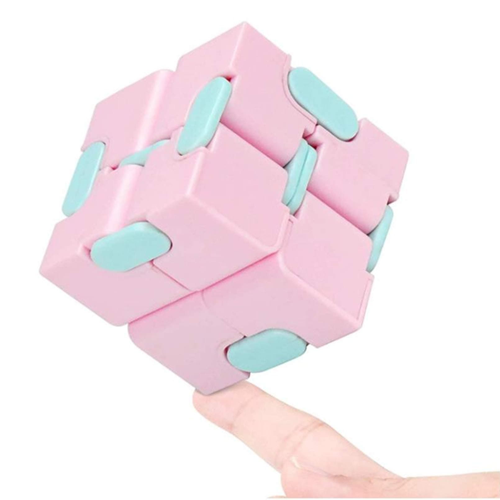 Infinity Cube Fidget Toy,Mini ABS Infinity Cube Puzzle Accessories Toys Stress Relieving Fidgeting Game for Kids and Adults, Mini Unique Gadget for Anxiety Relief and Kill Time (Pink)