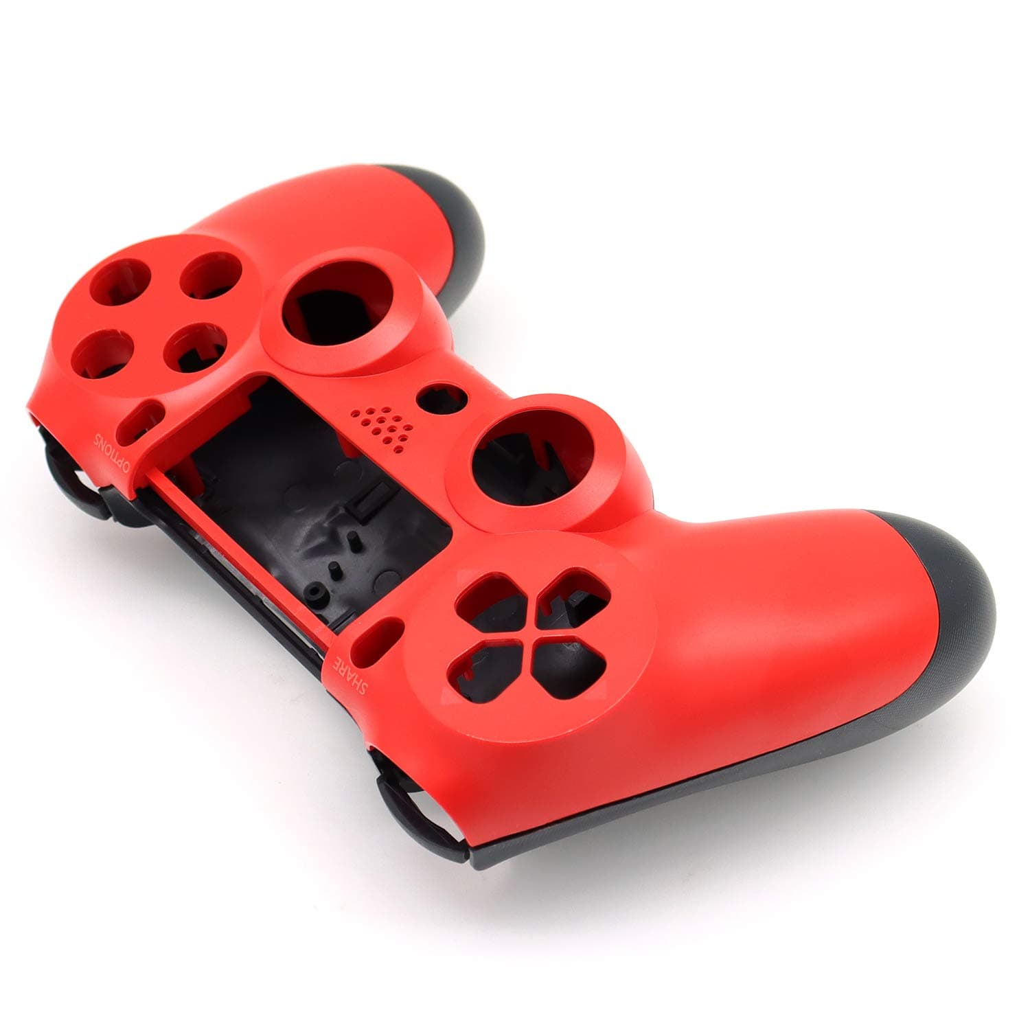 Genuine OEM Back Housing Shell Cover with Front FacePlate Case Facia Replacement Kit for Sony PS4 GEN 1 Controller (JDM-001) - Magma Red