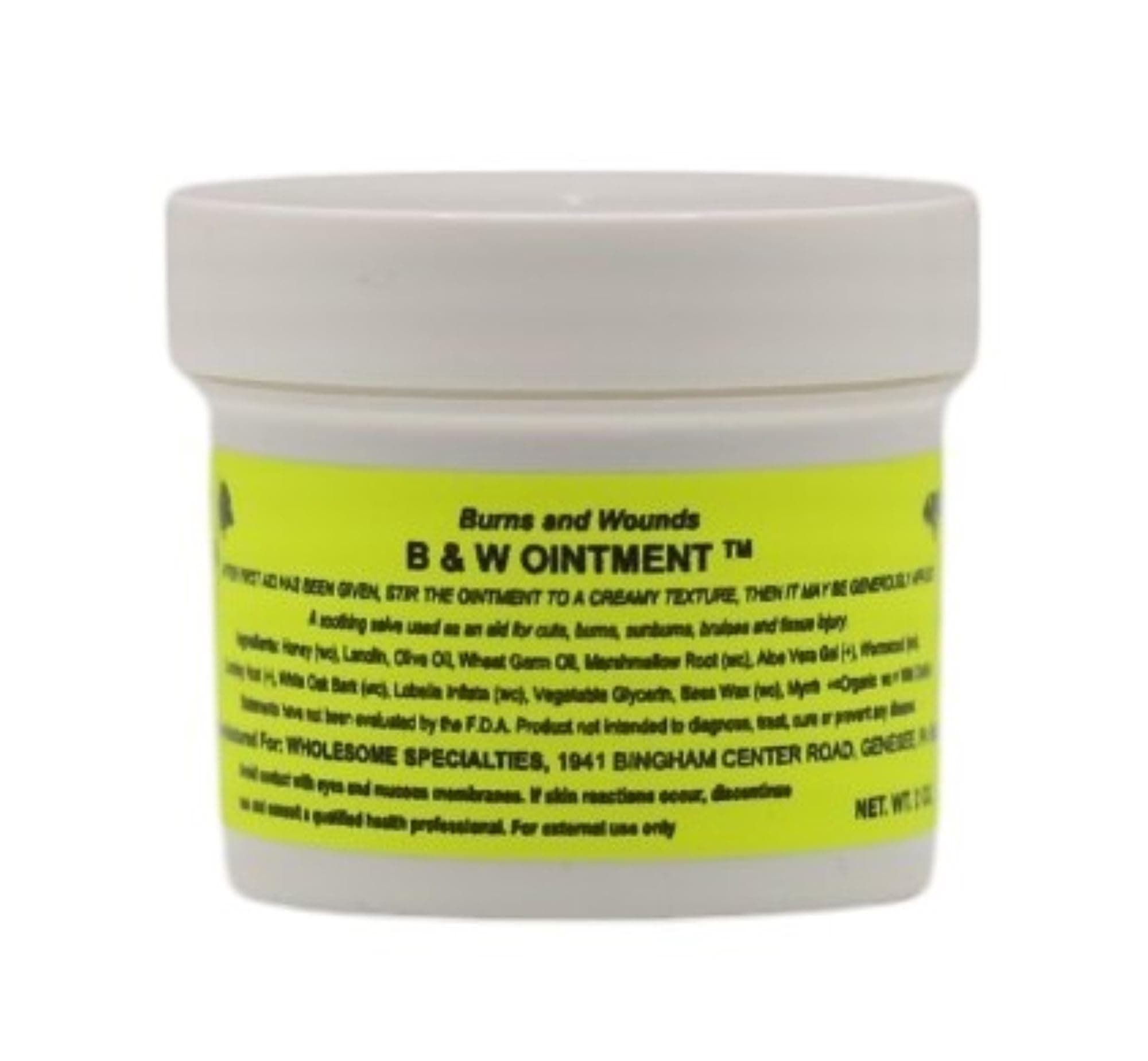 B & W Ointment (Burn & Wound) Amish Made Burn Salve 2oz. Burn Cream Burn Relief