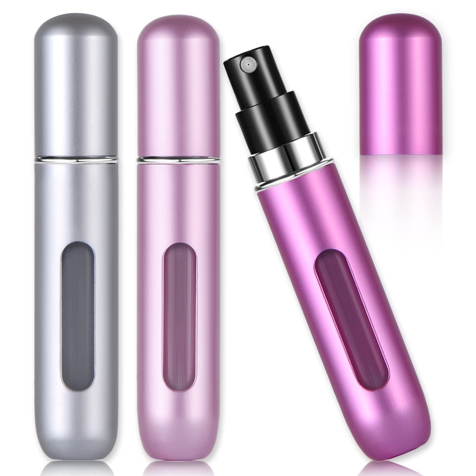 ExceLife3 Pack 8 ml Perfume Atomisers, Travel Size Mini Portable Perfume Fragrance Empty Spray Bottle, Bottom Refill Scent Pump Case for Traveling and Outgoing