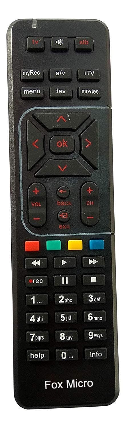 FOX MICR0 Airtel Digital DTH TV Remote (Black)