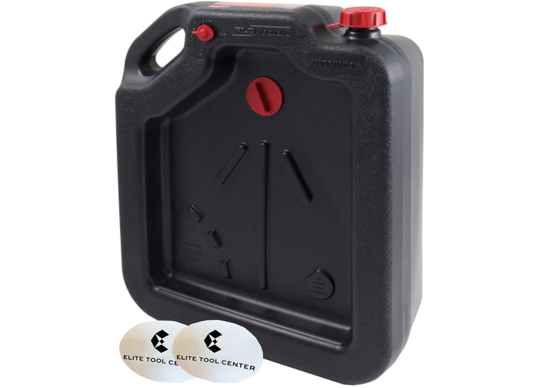 Heavy Duty 16 Qt Fluid Drain Container Stores Upright or Flat, Integrated Handle, Extended Design