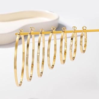 LOUMILEO Sterling Silver Hoop Earrings Large Silver Hoop Earrings for Women Lightweight Big Hoops Earring Hypoallergenic Thin Hoops Earring for Women 30/40/50/60/65/70MM