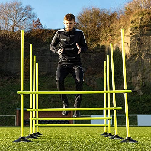 Adjustable Height Hurdle Set 4ft & 5ft | Track & Field Workout Trainer Kit | Soccer & Football Training Equipment | Athletic Equipment for Speed & Agility Training