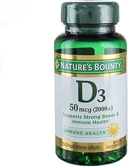 Nature's Bounty D3-2000 IU Super Strength - 150 Softgels, Pack of 6