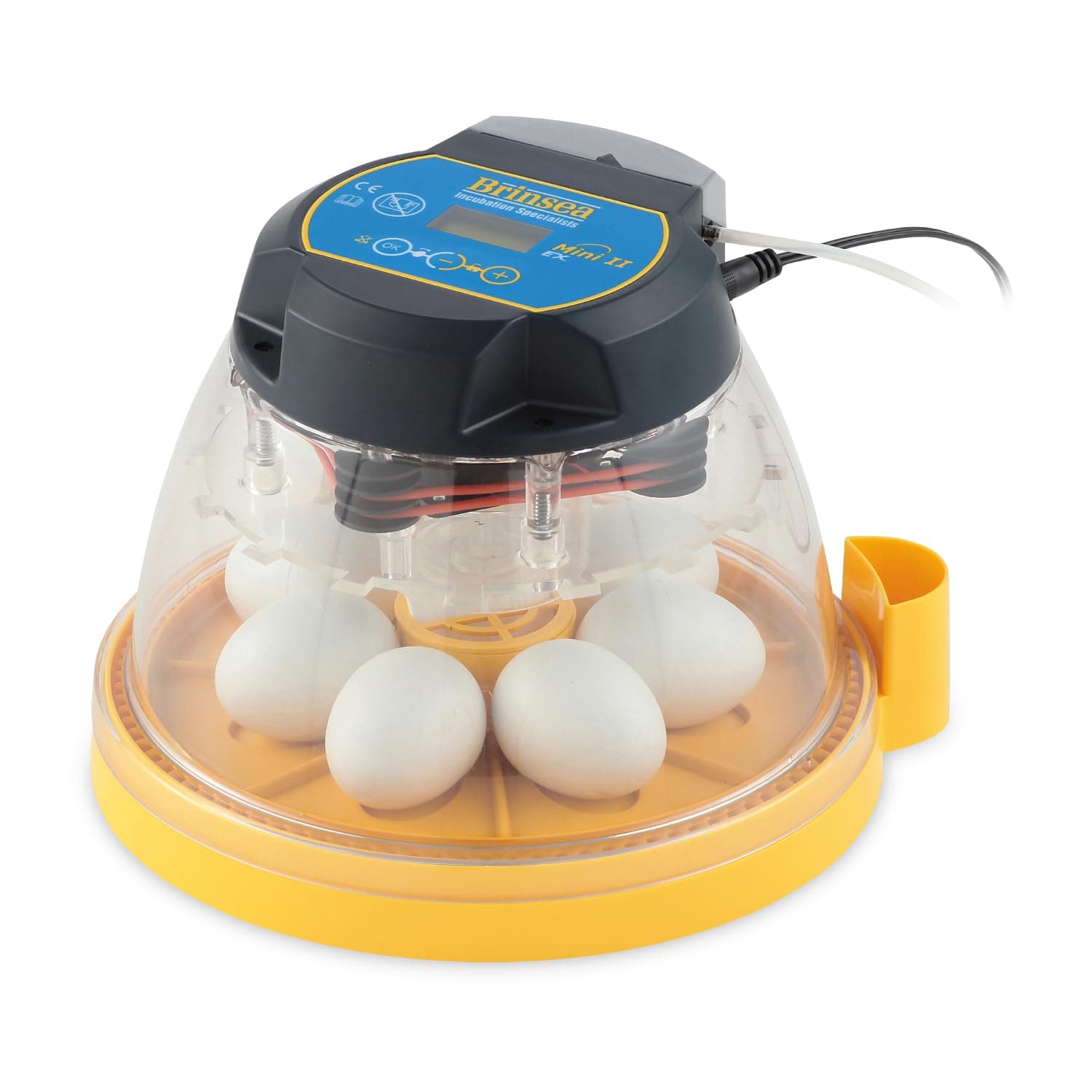 Brinsea Mini II EX Egg Incubator with Automatic Egg Turning and Humidity Control for Hatching 7 Chicken, Duck, Other Bird Eggs, Precision Digital Controls, Temperature Alarms