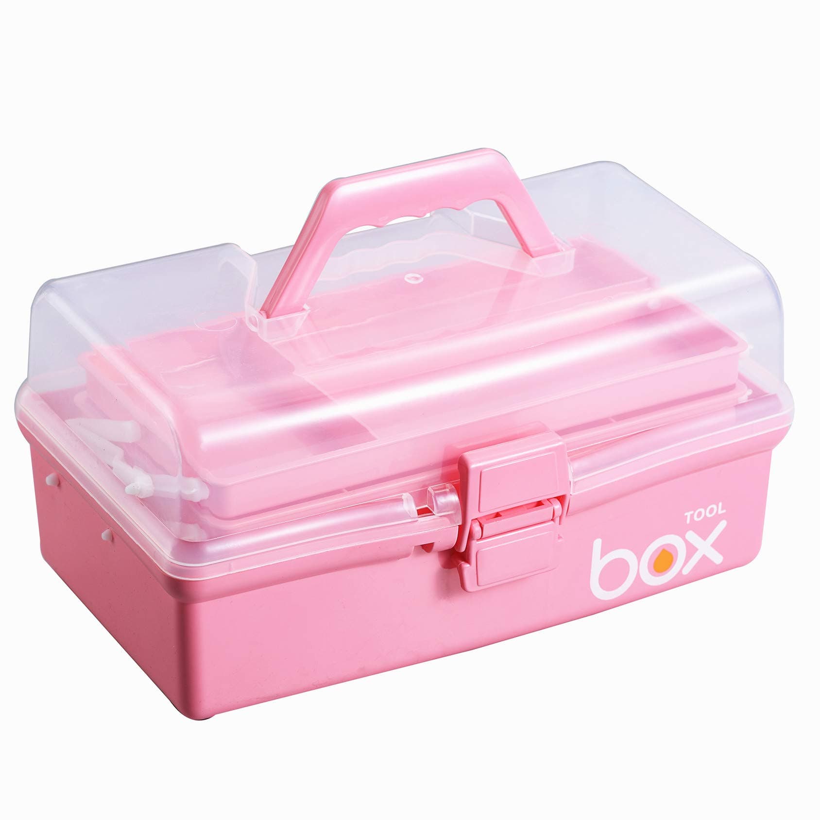 Kinsorcai 12'' Three-Layer Clear Plastic Storage Box
