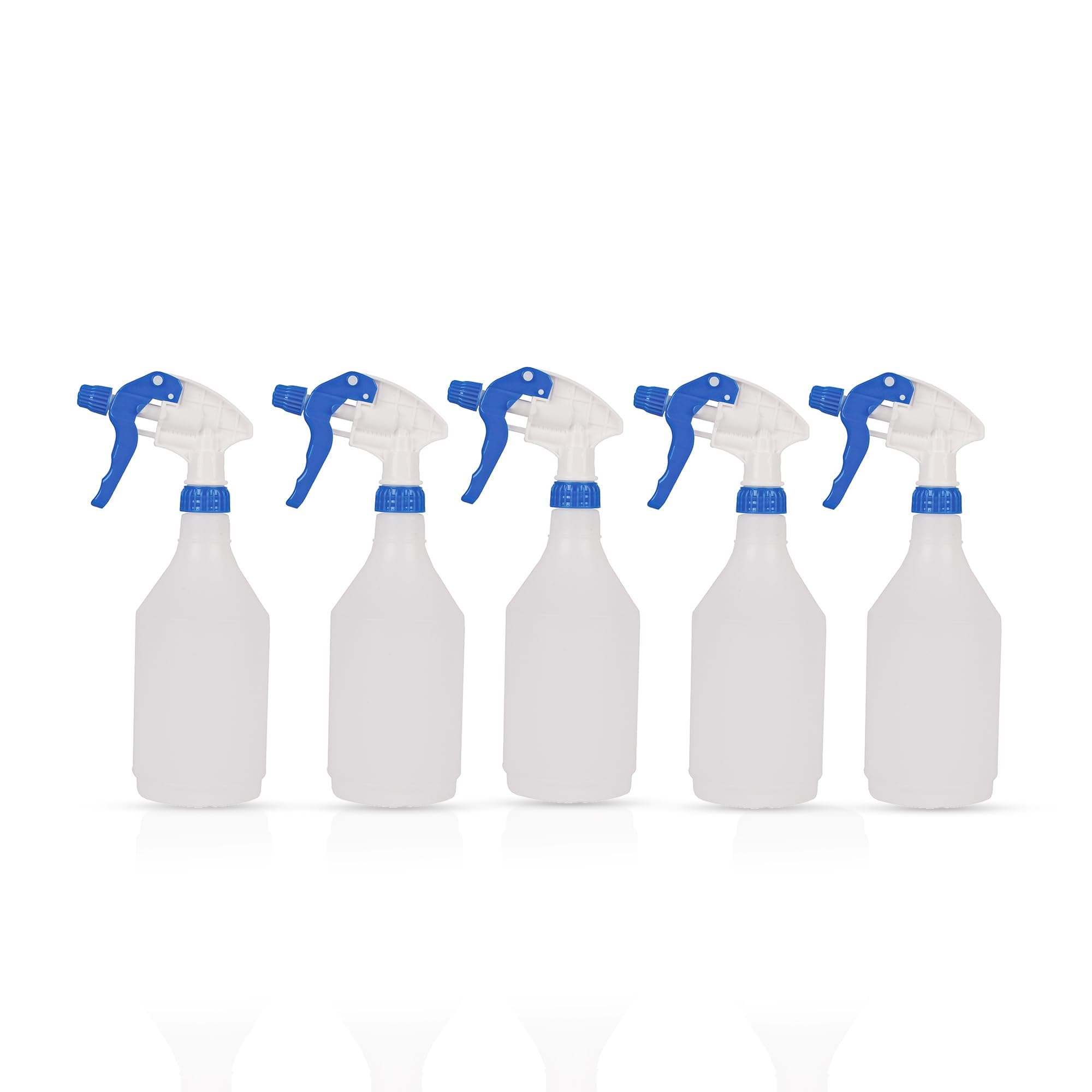 5 x Complete Pack Of 750ml Blue Coloured Hand Trigger Spray Bottles for Cleaning, Gardening and Feeding, Industrial & Domestic (5, Blue)