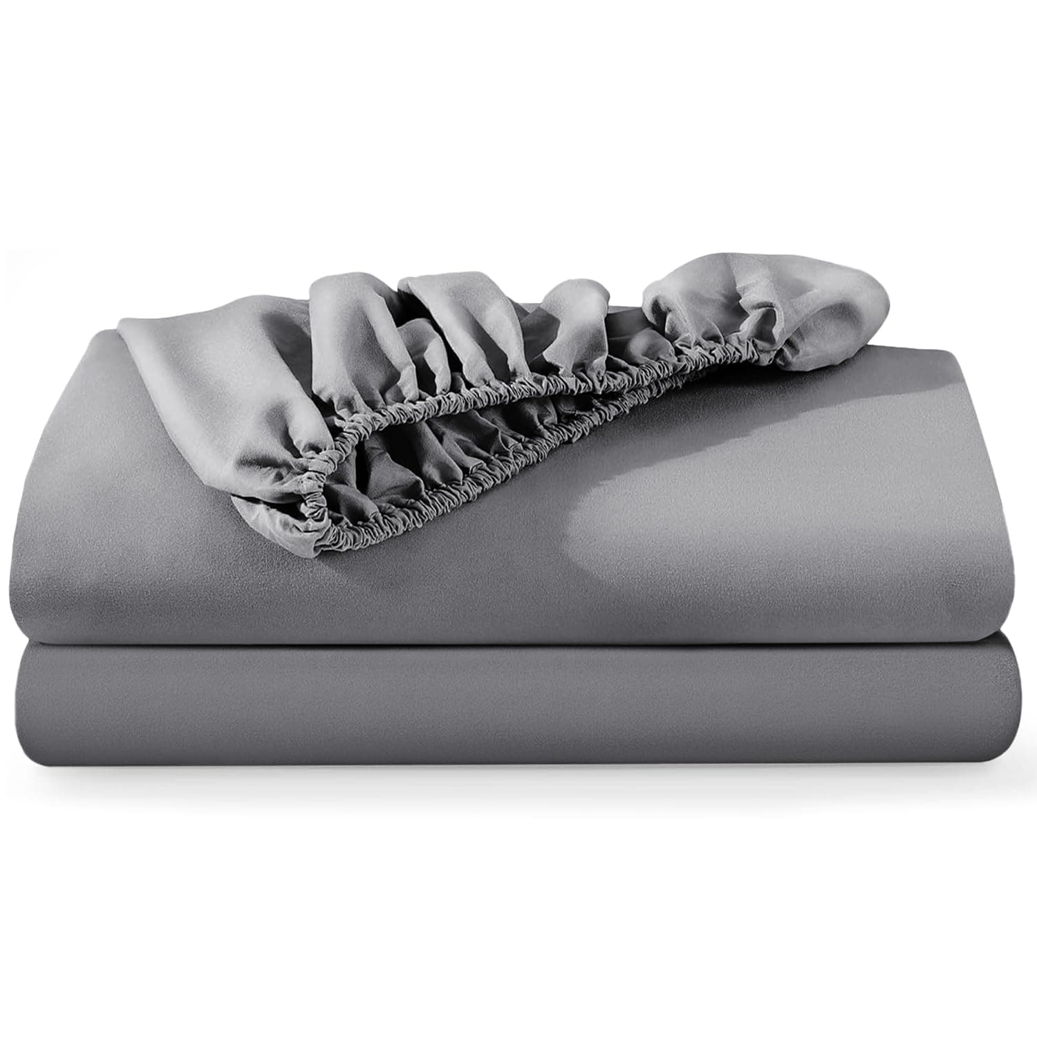 BedLooms Single Fitted Sheets 2 Pack – Grey (91x190cm) up to 25cm Deep Bed Sheets