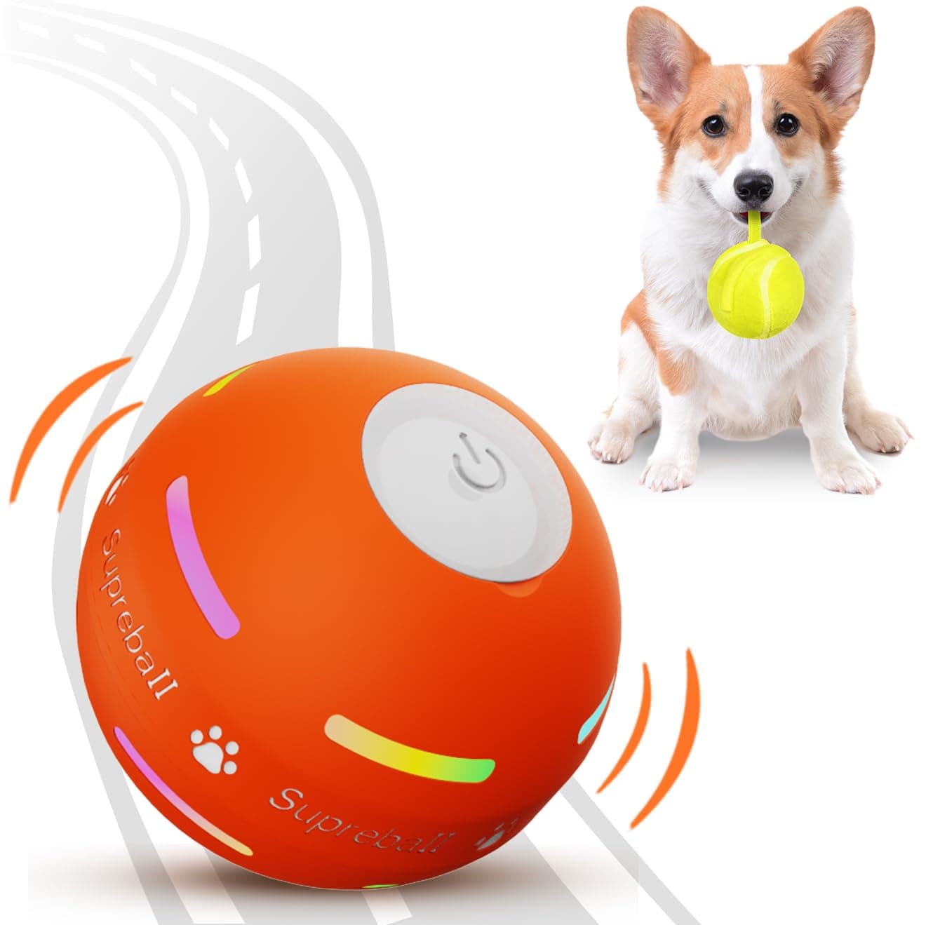 Interactive Dog/Cats Ball Toys,Durable Motion Activated Automatic Rolling Ball Toys for Puppy/Small/Medium Dogs,USB Rechargeable