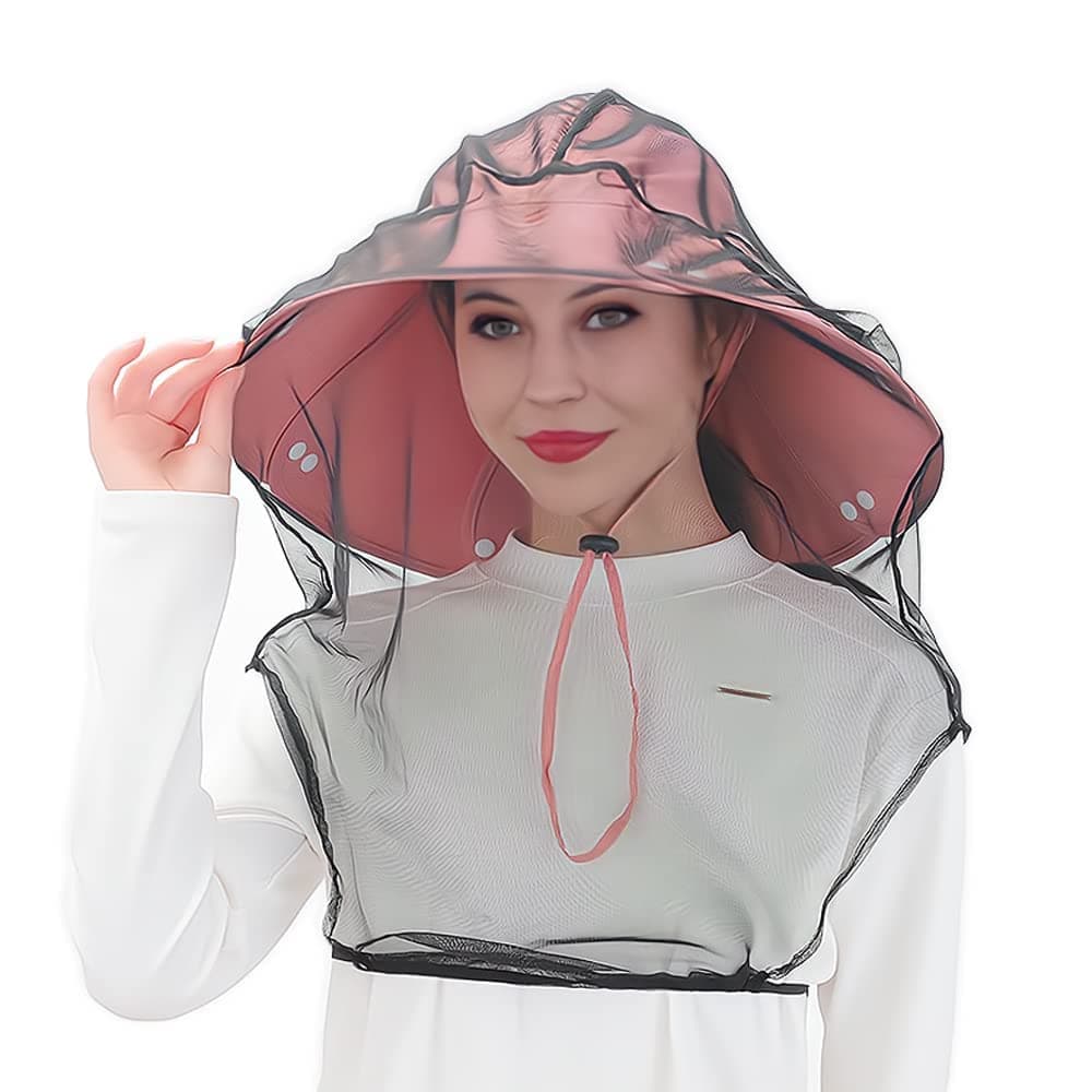 2PCS Mosquito Head Net, Lightweight Mosquito Screen Camping Insect Shield Climbing Bug Net Walking Mosquito Prevention Insects Bugs Barrier Adventure Travel Essential for Men & Women(Chemical Free)