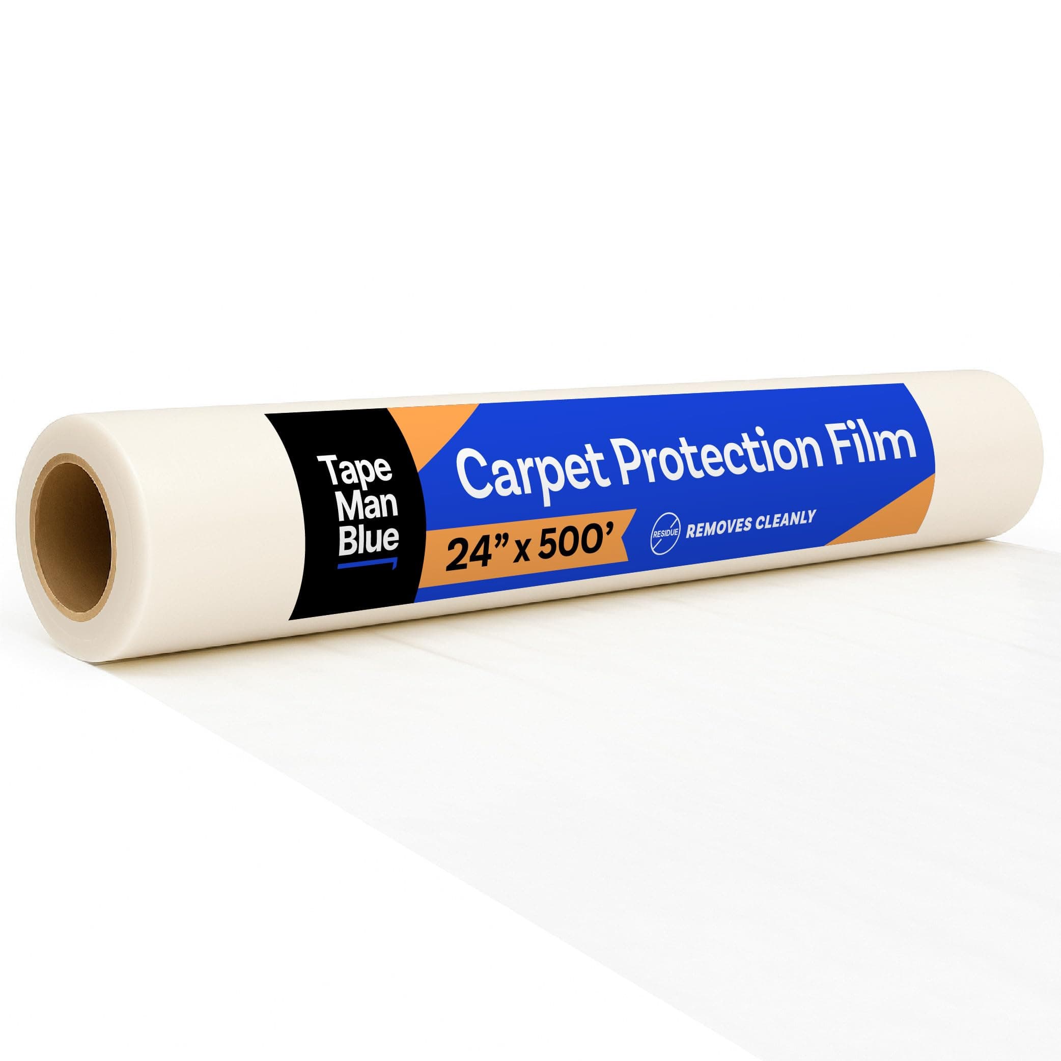 Carpet Protection Film, 24 inch x 500 Foot roll, Self Adhesive Plastic Carpet Protector Film with Clean Removal & Easy Unwind, Strong and Durable Covering for Construction