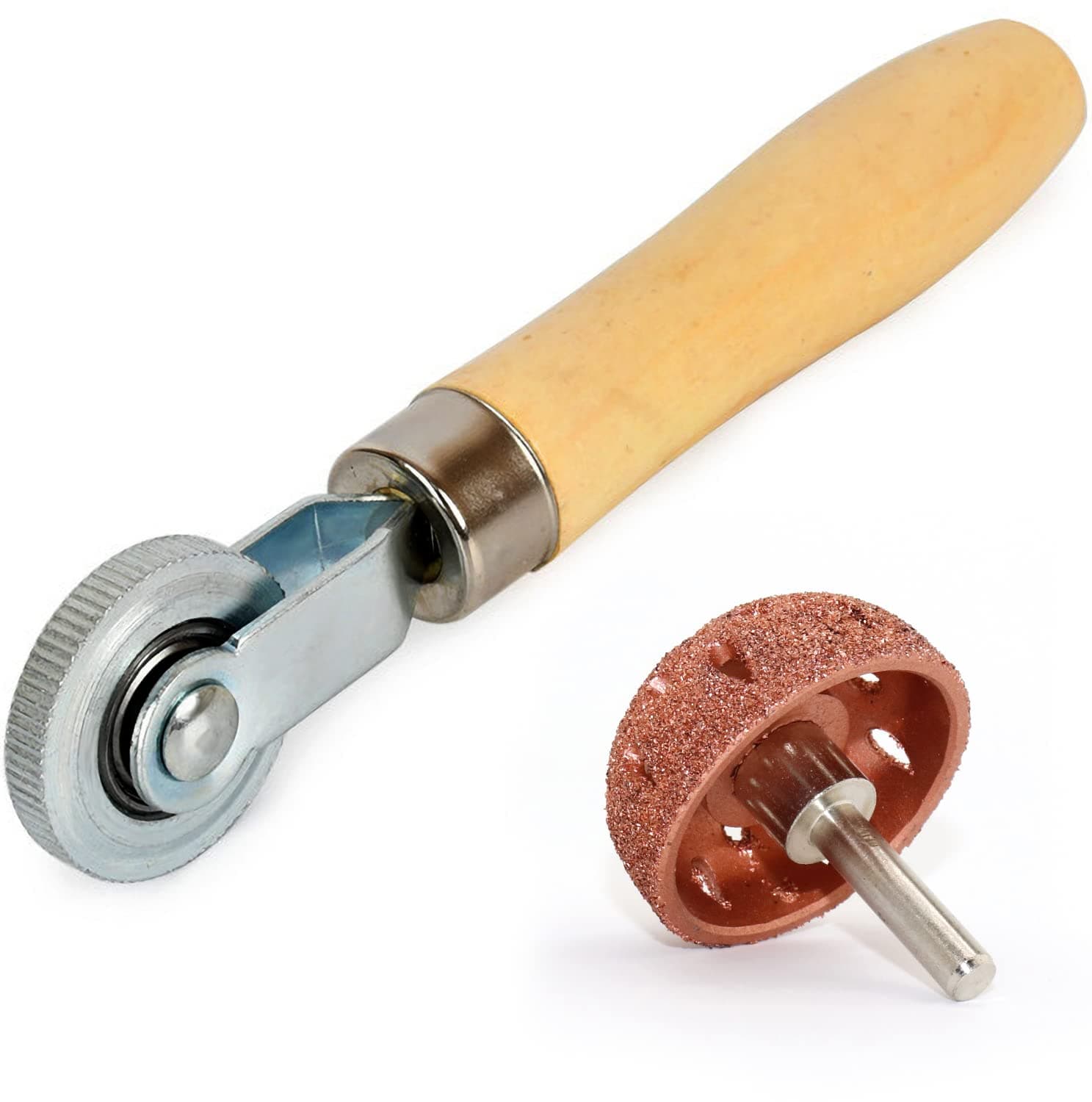 Tire Patch Rollers and Tungsten Buffing Wheels, Tire Repair Tool, Repair Patch Tyre Roller Tool and Universal Thread Rubber Grinding Tool for Car Motorcycle Bike