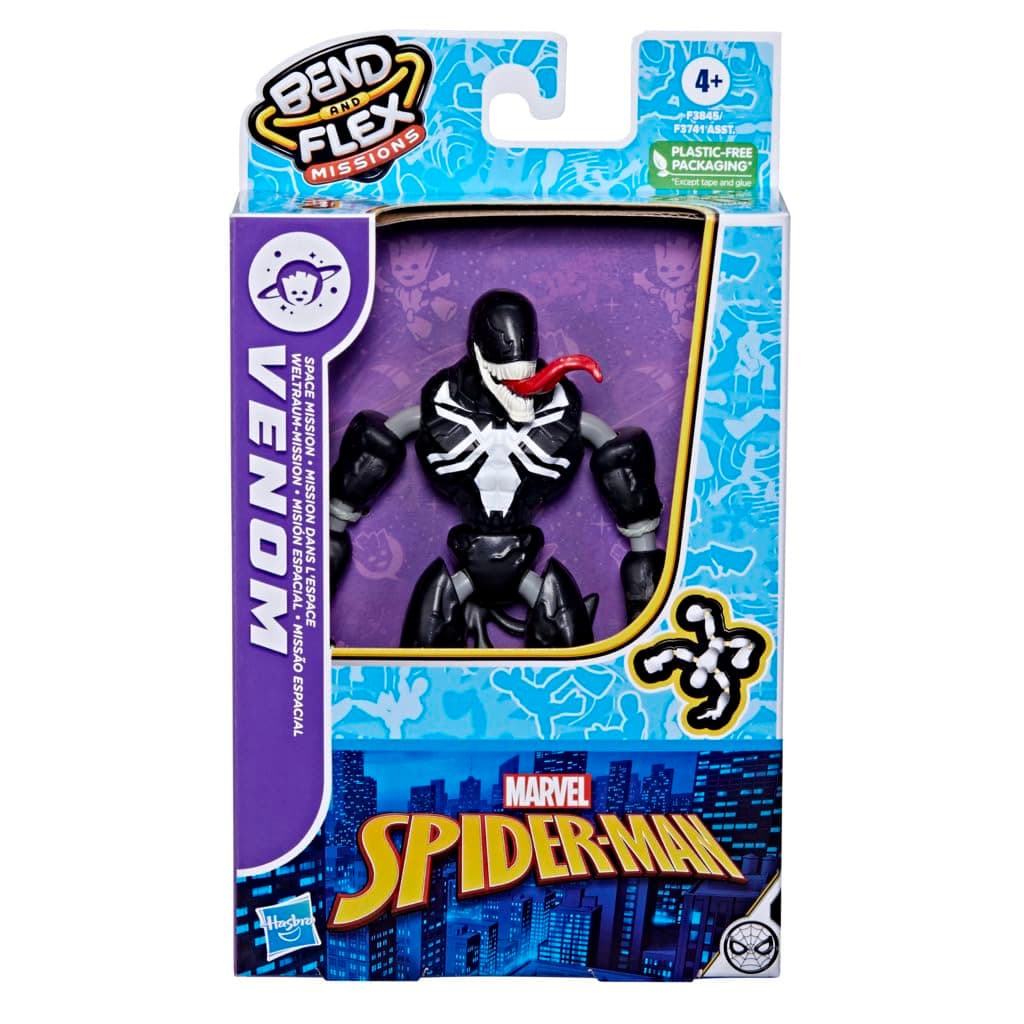 Spider-Man Hasbro Marvel Bend and Flex Missions Venom Space Mission Figure, 15-cm-scale Bendable Toy for Children Aged 4 and Up, Multicolor, F3845