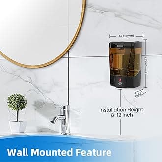SVAVO Automatic Soap Dispenser Hand Soap Dispenser Wall Mount 600m/21fl.oz, Touchless Electric Sensor Pump Battery Operated for Offices Home Kitchen Bathroom Hotel Restaurant Commercial