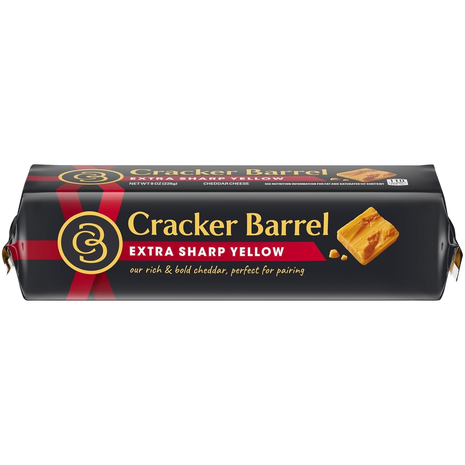 Cracker Barrel Extra Sharp Yellow Cheddar Cheese Chunk 8 oz Pack of 3