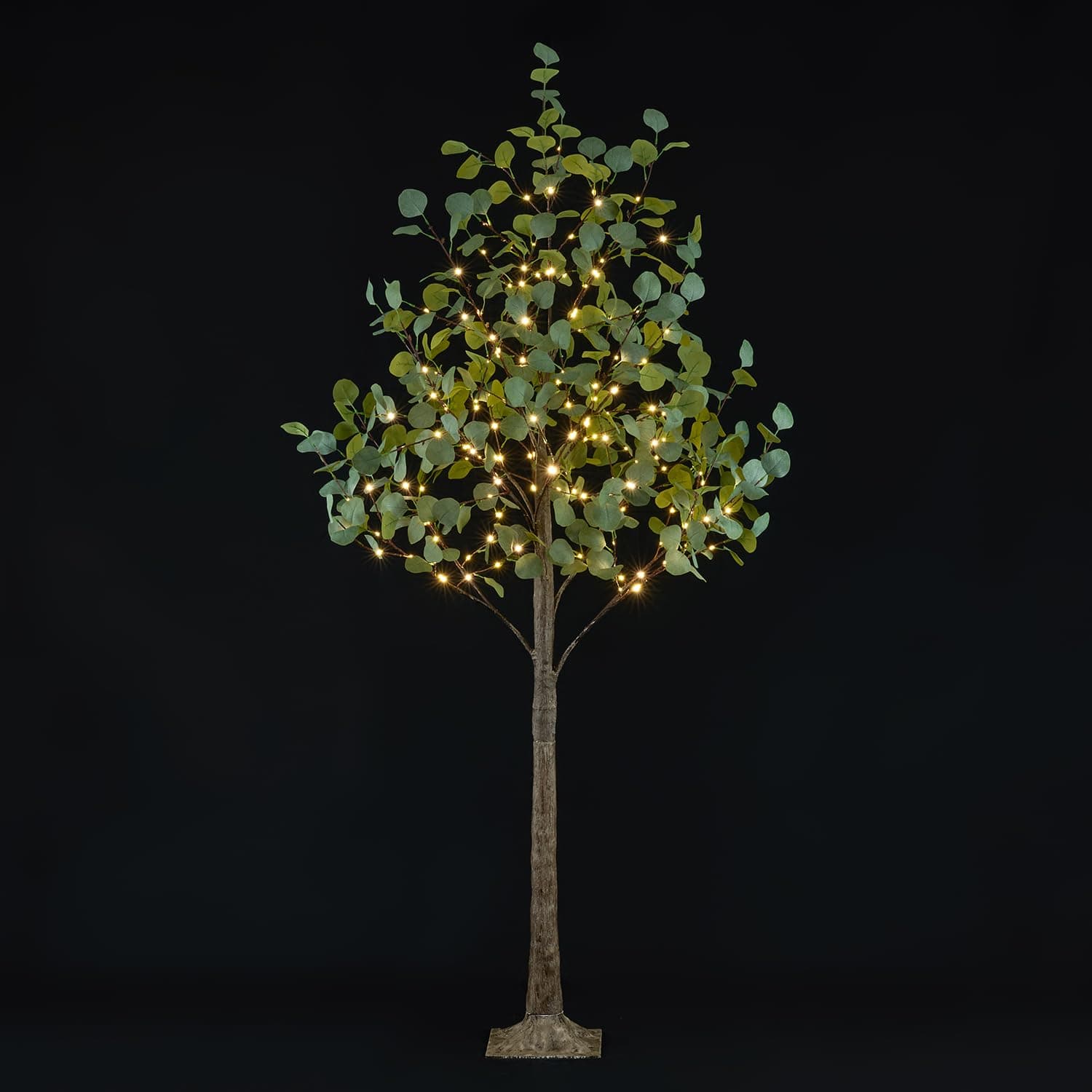 Lightshare 6FT Lighted Eucalyptus Tree 270L Warm White LED Artificial Greenery with Lights for Wedding Holiday Home Party Decoration Indoor Outdoor