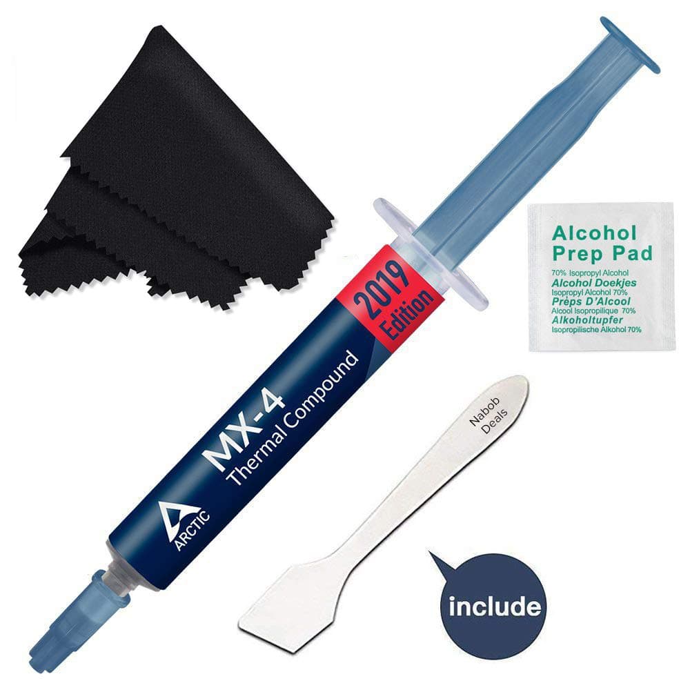 Arctic MX-4 Thermal Compound Paste, Carbon Based High Performance, Heatsink Paste, Thermal Compound CPU for All Coolers, Thermal Interface Material (Mx4 + Tool/Pad & Microfiber Cloth)