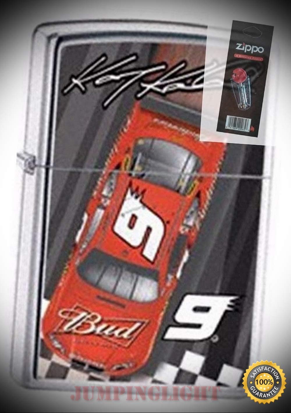 24424 Casey Kahne #9 Lighter with Flint Pack - Premium Lighter Fluid (Comes Unfilled) - Made in USA!