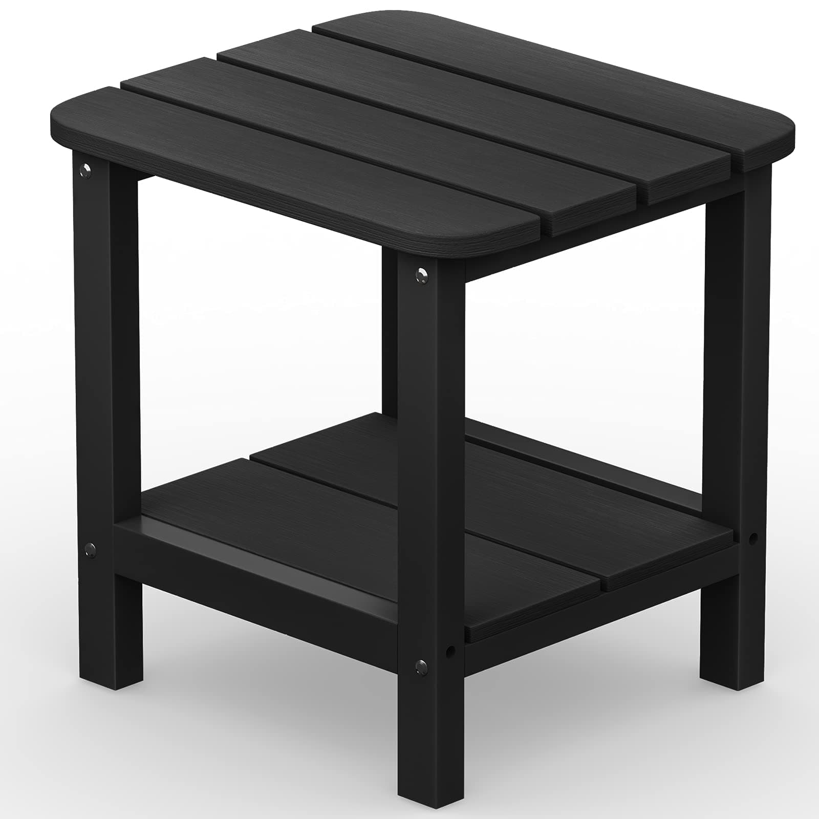 Double Adirondack Side Table Rectangular End Table, Black